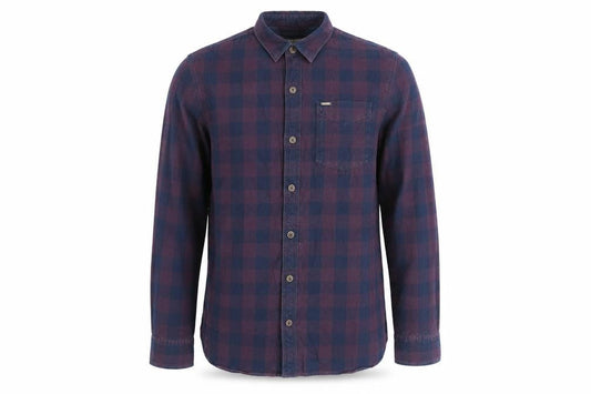 Diesel Men's Blue Checked Cotton Long Sleeve Button-Up Shirt L