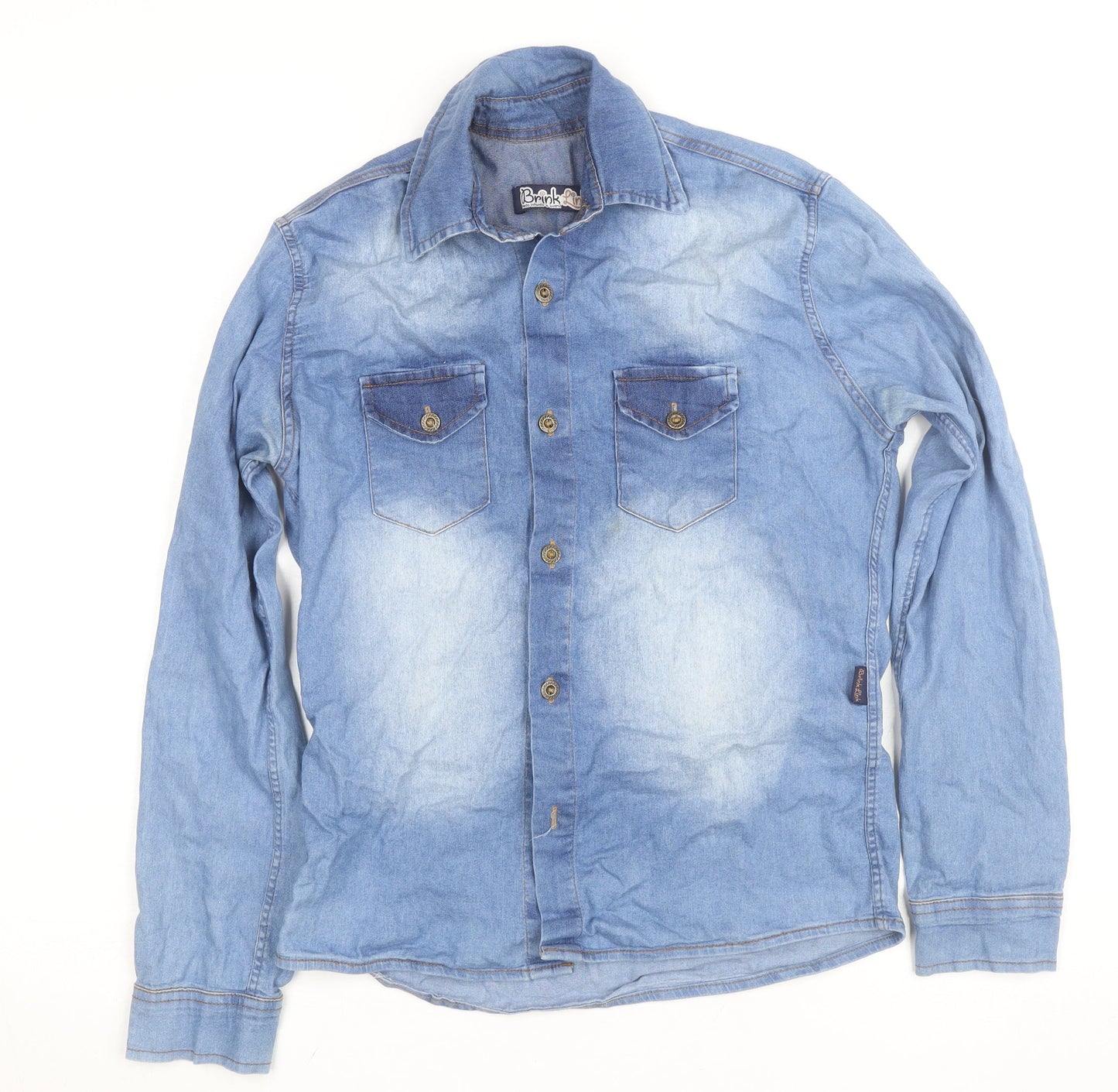 Brink Link Women's Blue Denim Button-Up Shirt Size 14