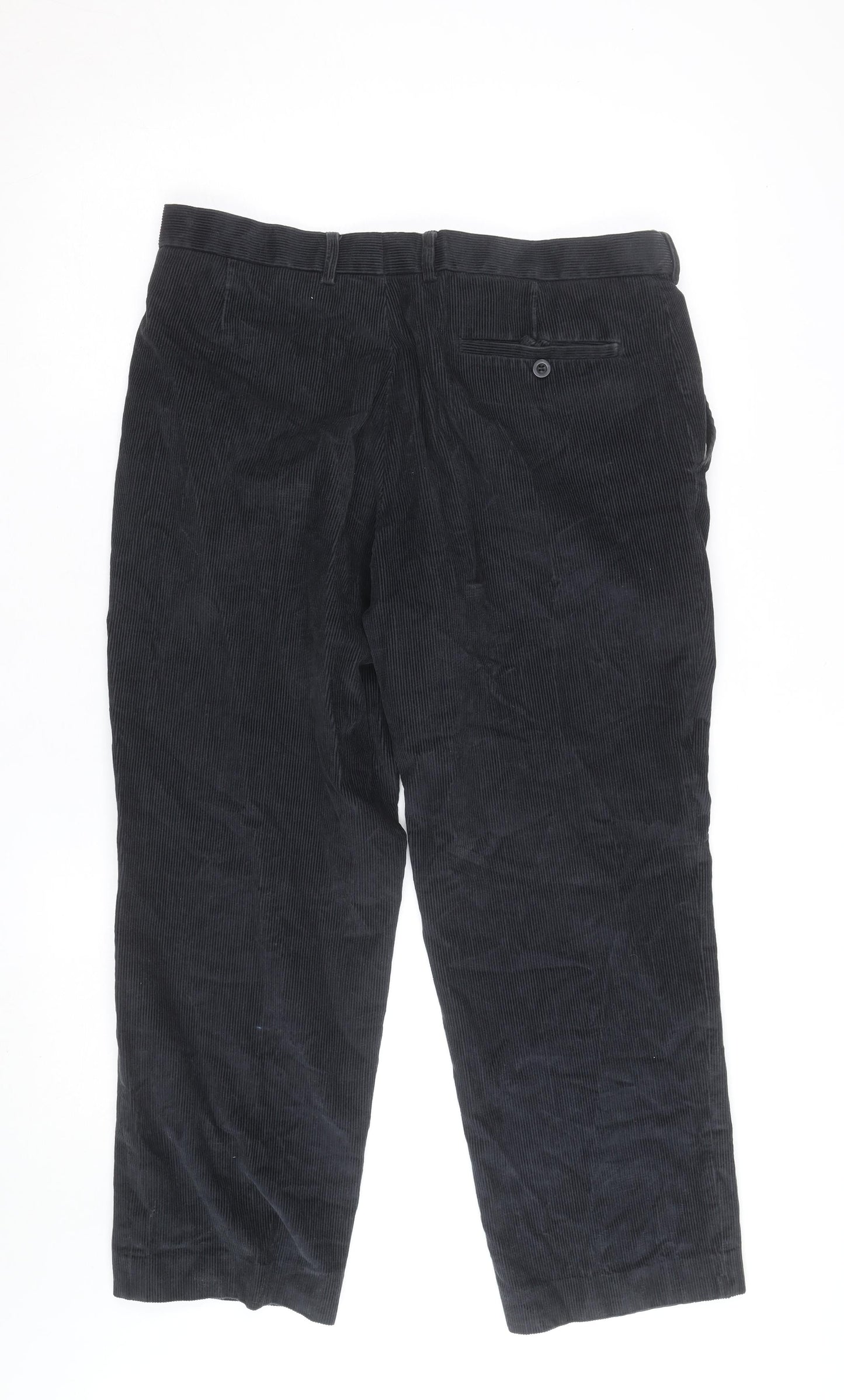 Marks and Spencer Mens Grey Corduroy Trousers 34R Regular Fit