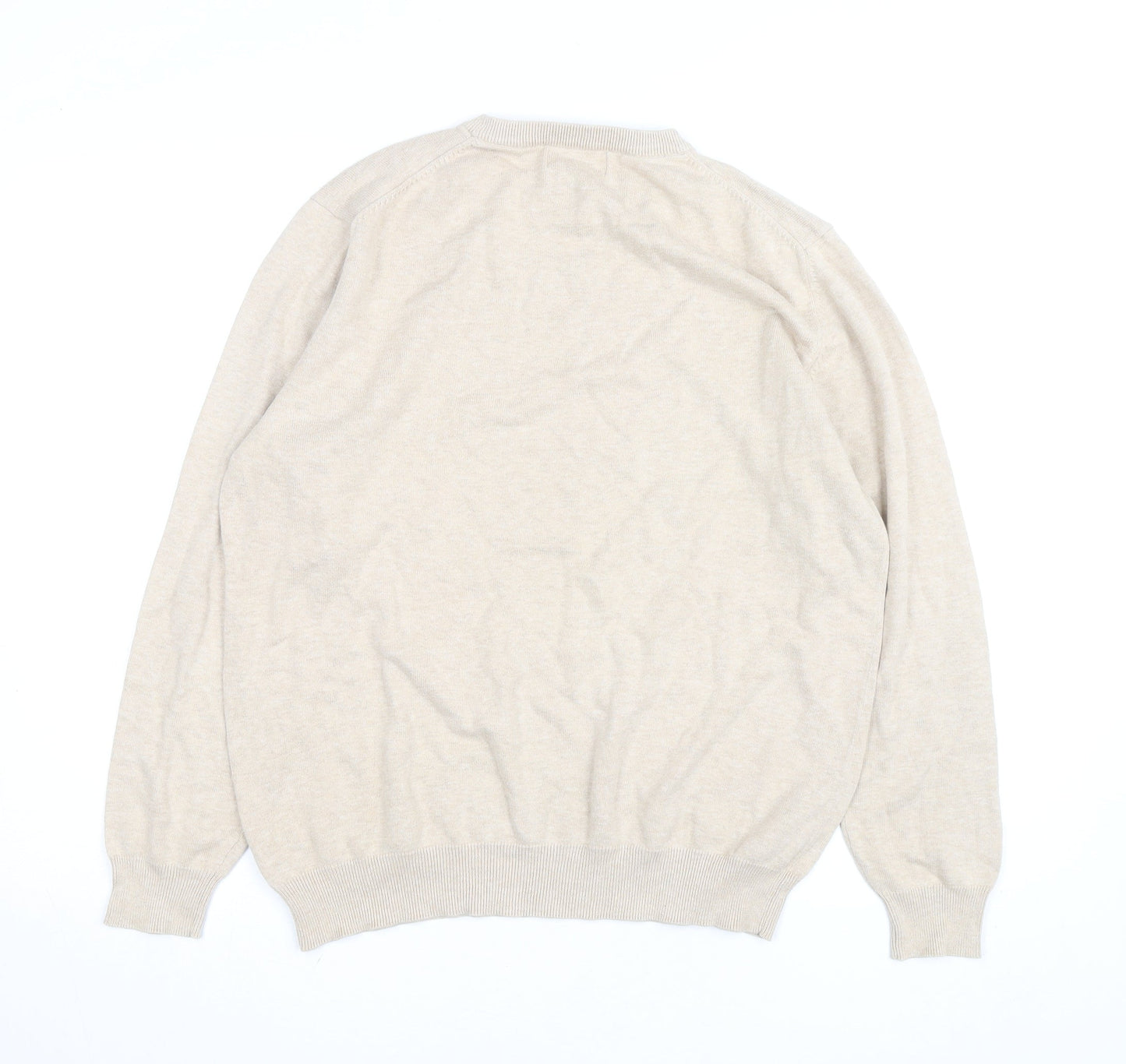 New Haven Men's Beige Small Crew Neck Pullover Jumper