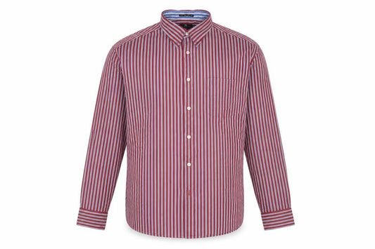 Marks & Spencer Blue Harbour Men's Red Striped Button-Up Shirt XL