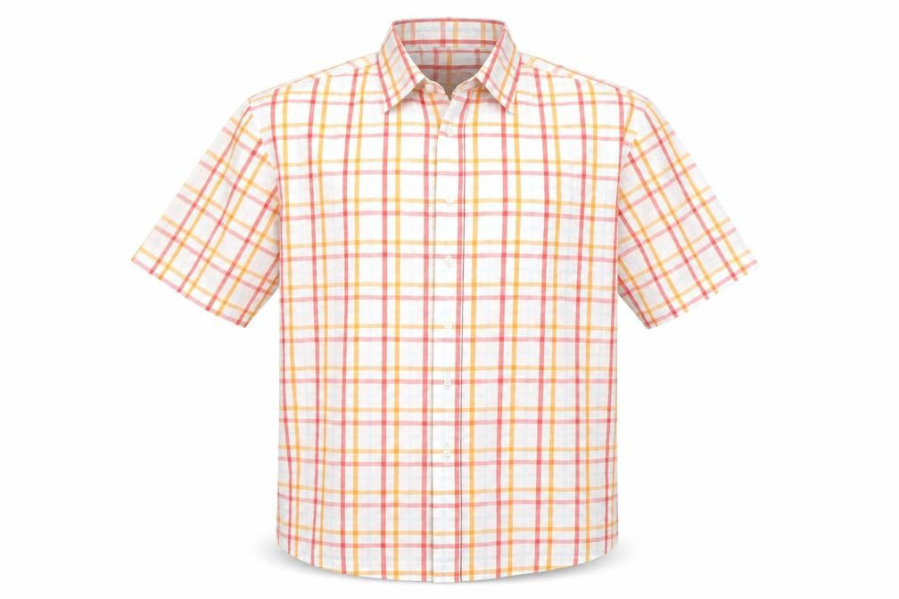 Cedarwood State Men's Multicoloured Check Short Sleeve Button-Up Shirt L