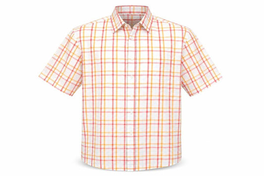 Cedarwood State Men's Multicoloured Check Short Sleeve Button-Up Shirt L