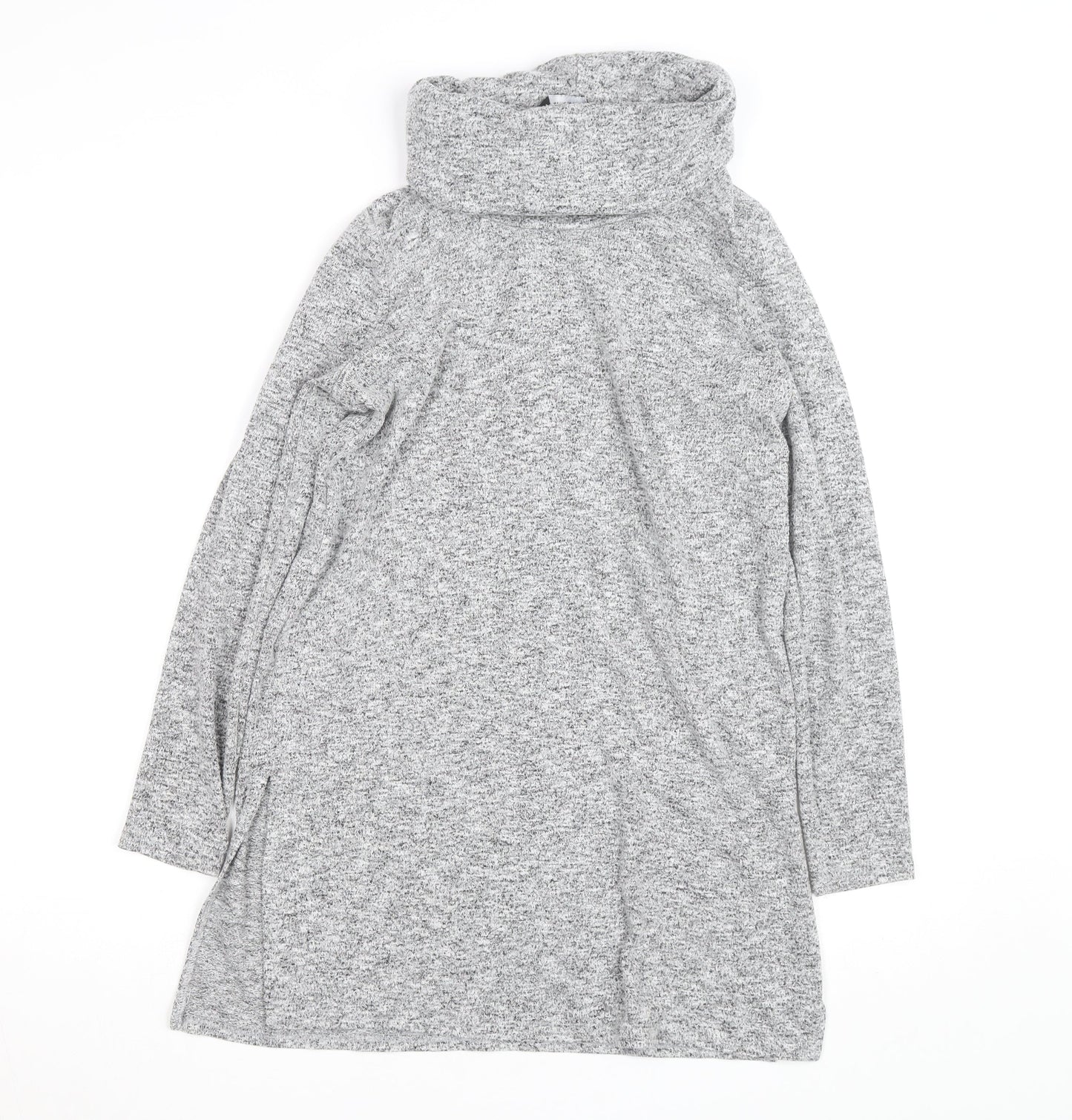 Dorothy Perkins Women’s Grey Cowl Neck Long Sleeve Tunic Jumper Size 16