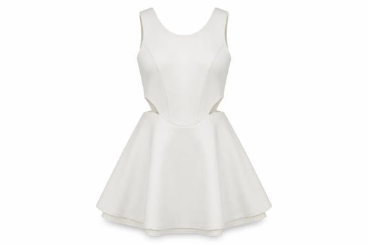 Boohoo Women White Size 10 Sleeveless Skater Dress