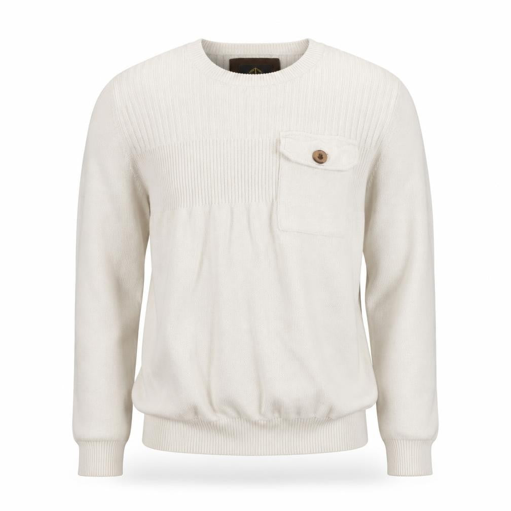 Strength & Honour Men's Ivory Cotton Crew Neck Jumper L