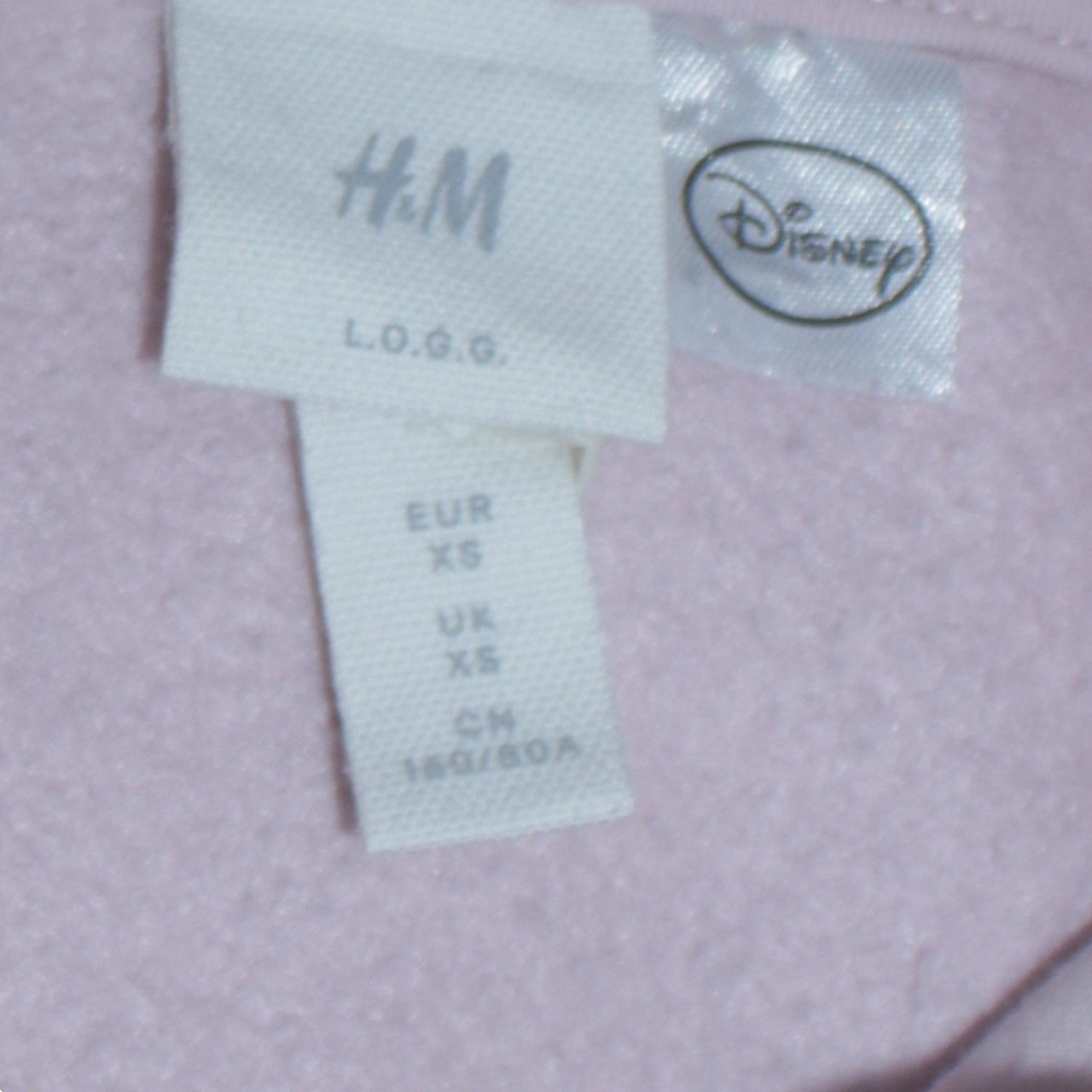 H&M Disney Womens Pink Hoodie XS Pullover Hooded Sweatshirt