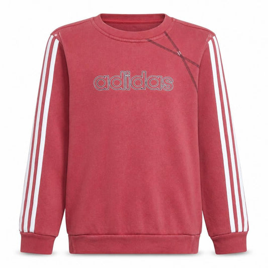 Adidas Boys Red Crew Neck Logo Sweatshirt Size 14 Years Classic Style