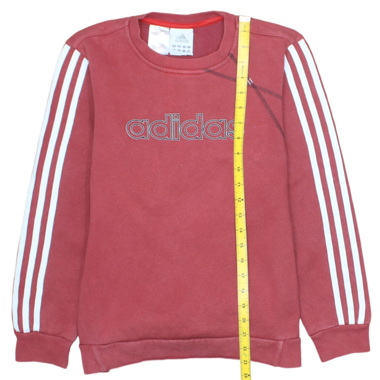 Adidas Boys Red Crew Neck Logo Sweatshirt Size 14 Years Classic Style