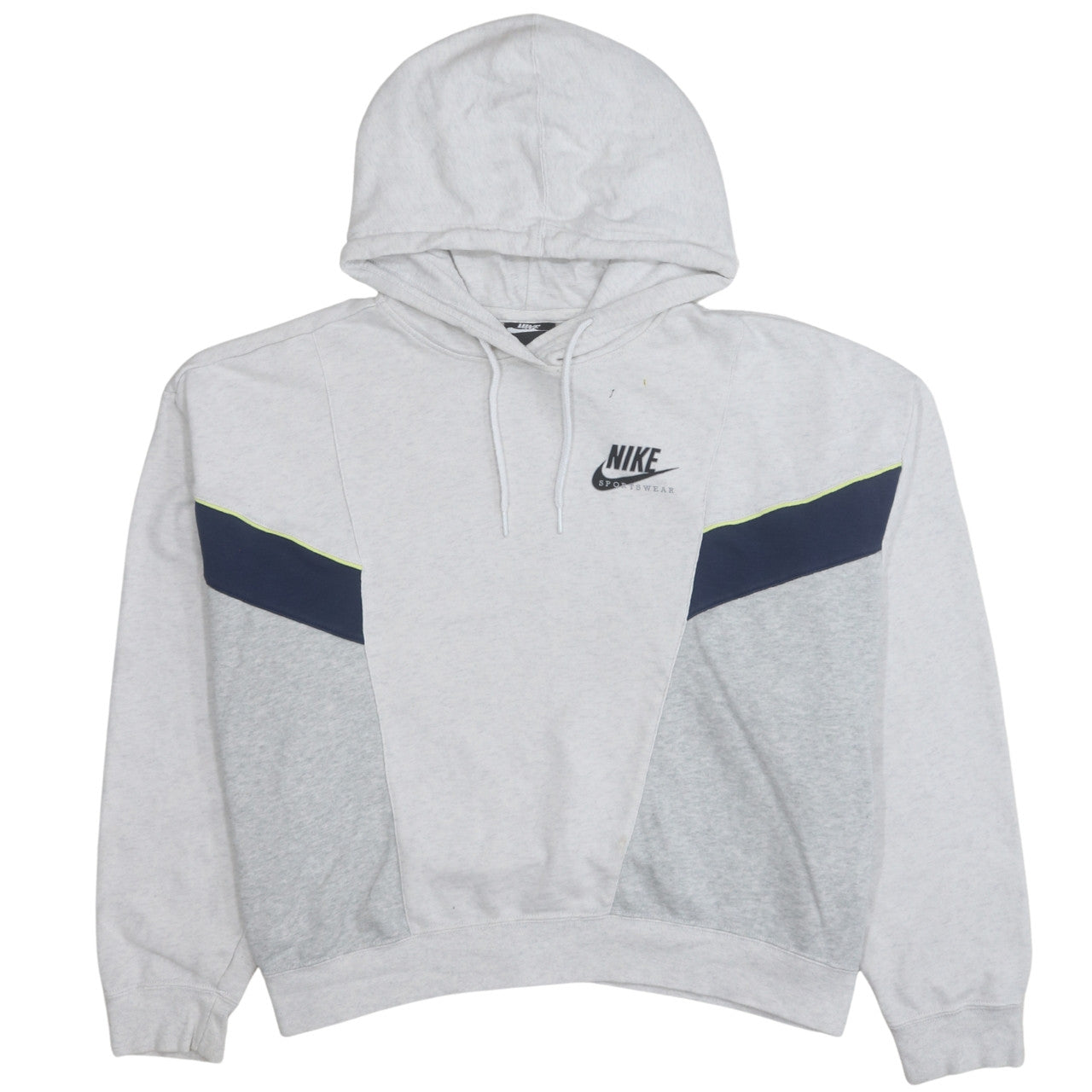 Nike Women's Grey Colourblock Pullover Hoodie XL - Casual Cotton Blend
