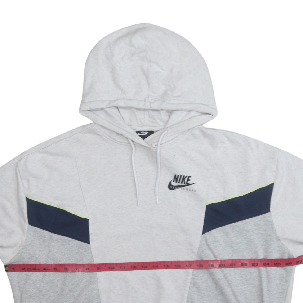 Nike Women's Grey Colourblock Pullover Hoodie XL - Casual Cotton Blend