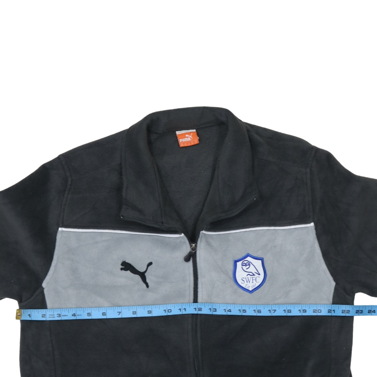 Puma Mens Black Grey XL Track Jacket SWFC Fleece Zip Up