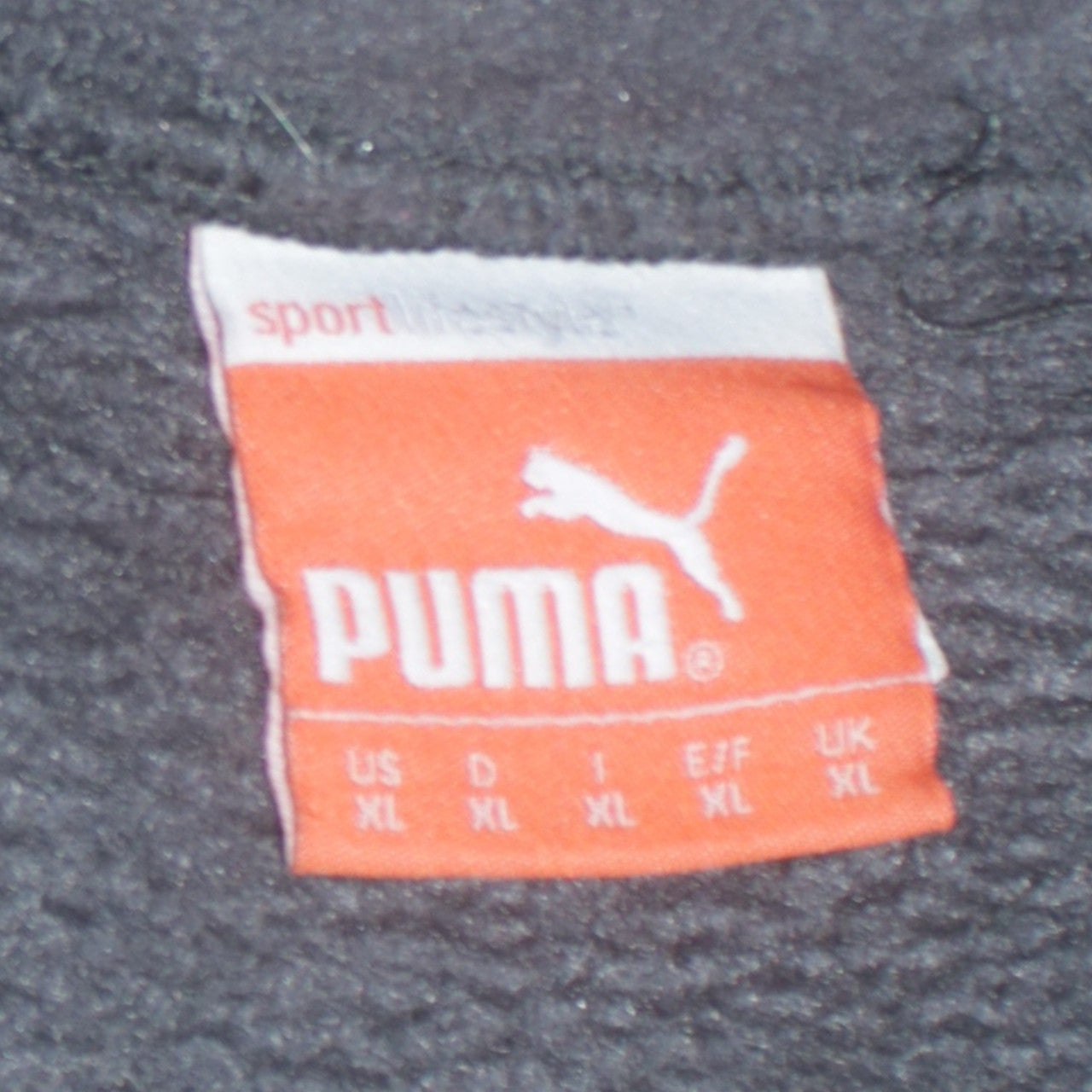 Puma Mens Black Grey XL Track Jacket SWFC Fleece Zip Up