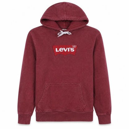 Levi's Men's Red Pullover Hoodie Medium Graphic Logo Fleece