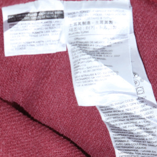 Levi's Men's Red Pullover Hoodie Medium Graphic Logo Fleece