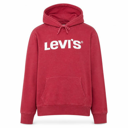 Levi's Men's Red Pullover Hoodie M Logo Graphic Fleece Sweatshirt