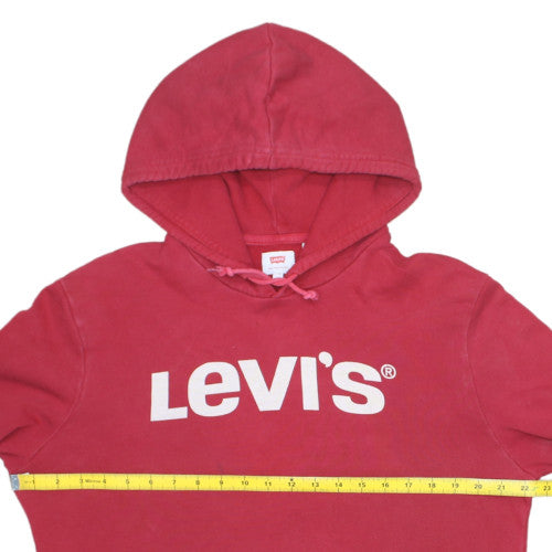 Levi's Men's Red Pullover Hoodie M Logo Graphic Fleece Sweatshirt