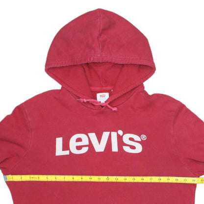 Levi's Men's Red Pullover Hoodie M Logo Graphic Fleece Sweatshirt