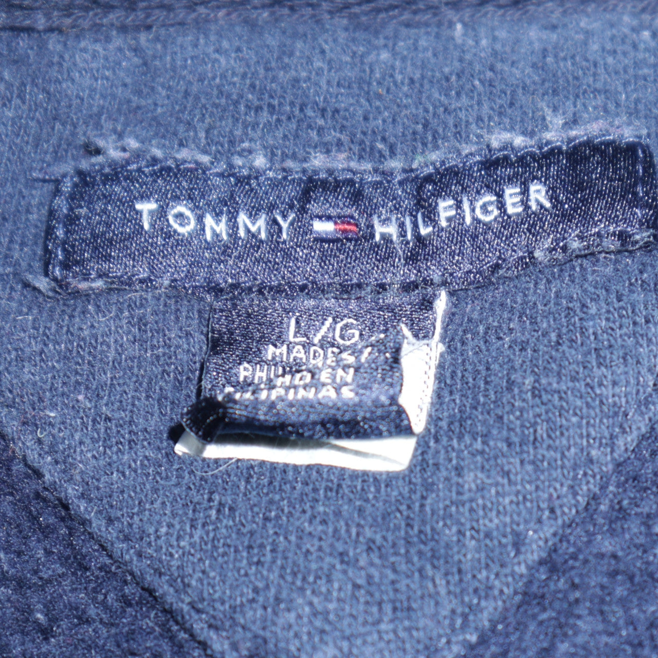Tommy Hilfiger Men's Blue Pullover Hoodie L Classic Logo Fleece