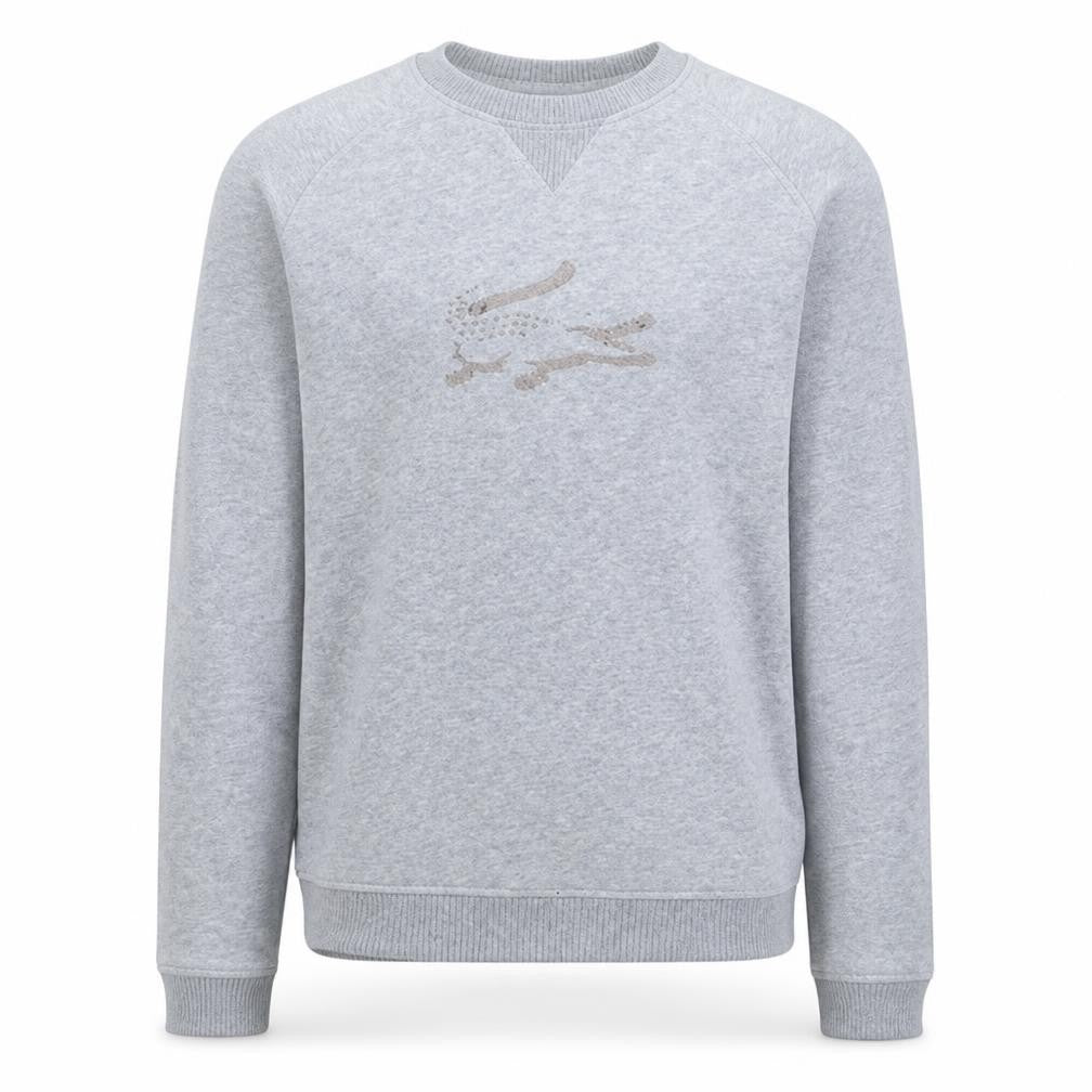 Lacoste Boys Grey Crew Neck Sweatshirt Size 14 Regular Fit Cotton Blend