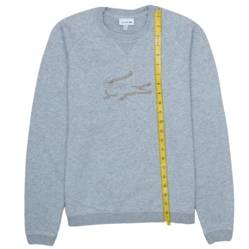 Lacoste Boys Grey Crew Neck Sweatshirt Size 14 Regular Fit Cotton Blend