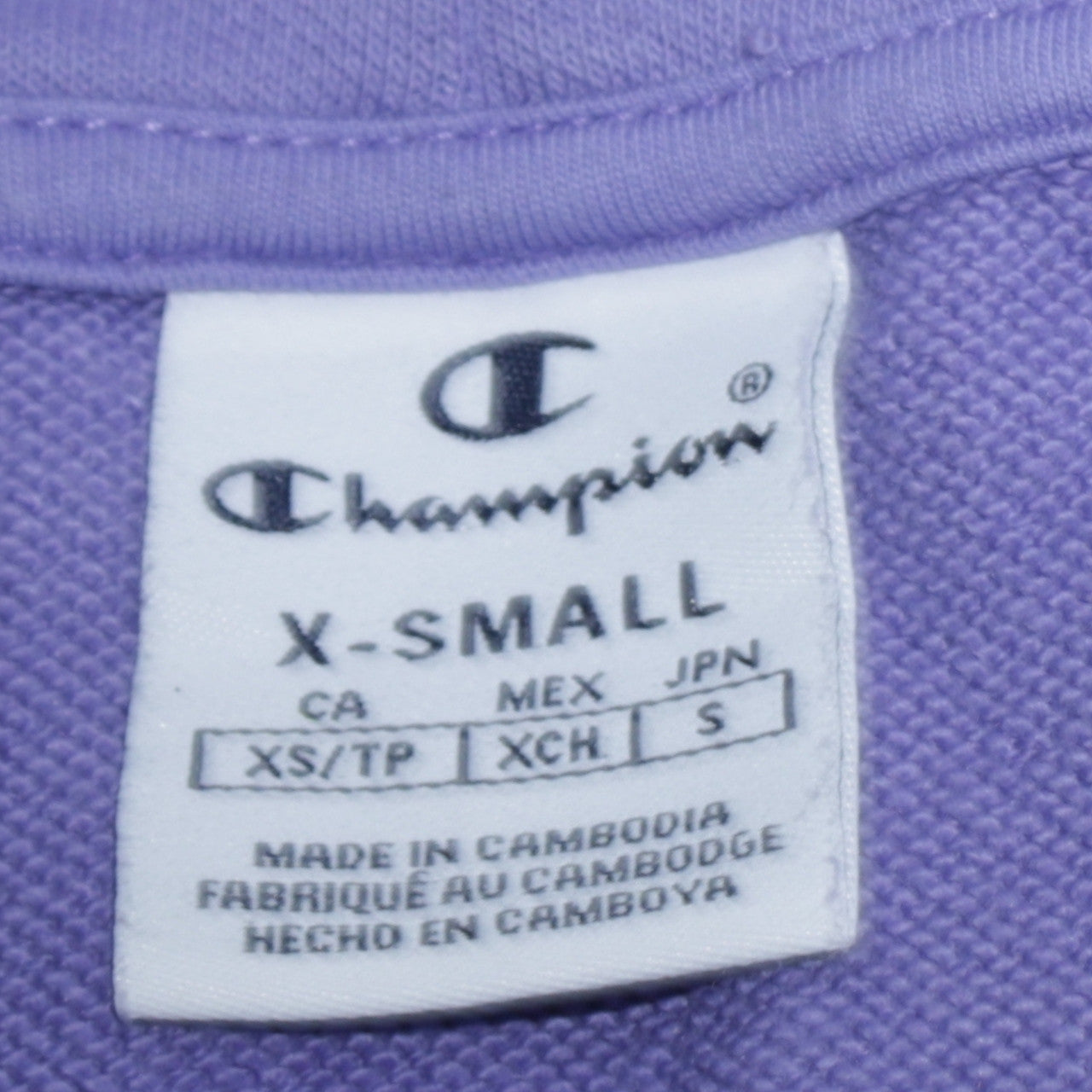 Champion Womens Purple XS Pullover Hoodie Cotton Blend