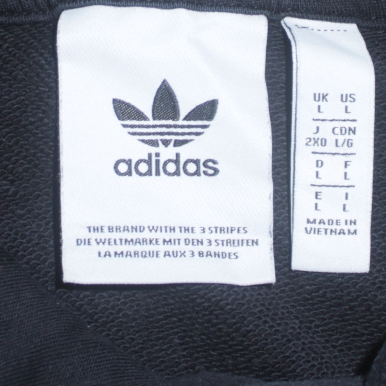 Adidas Mens Black Pullover Hoodie Size L Sportswear Fleece