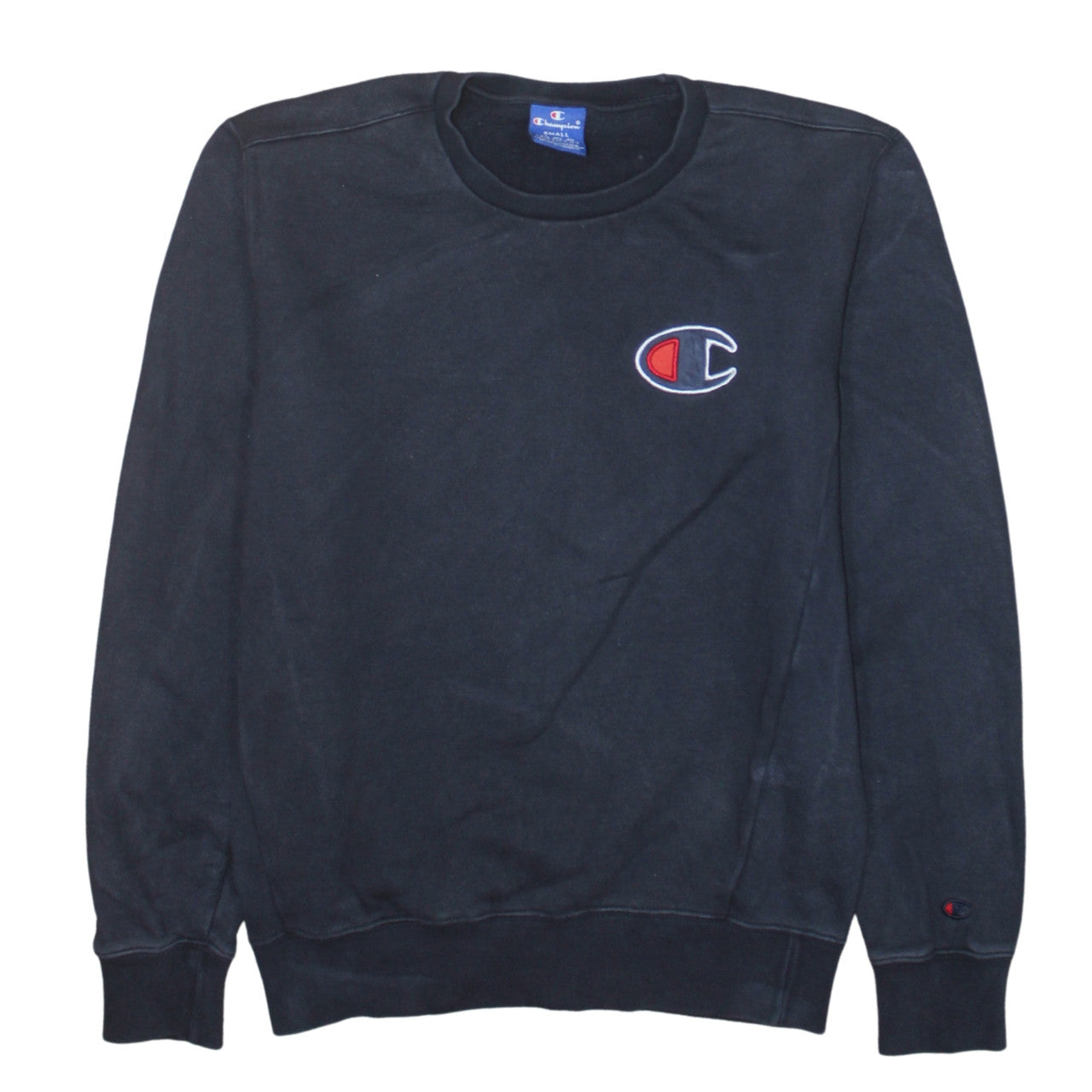 Champion Men's Black Small Crew Neck Pullover Sweatshirt