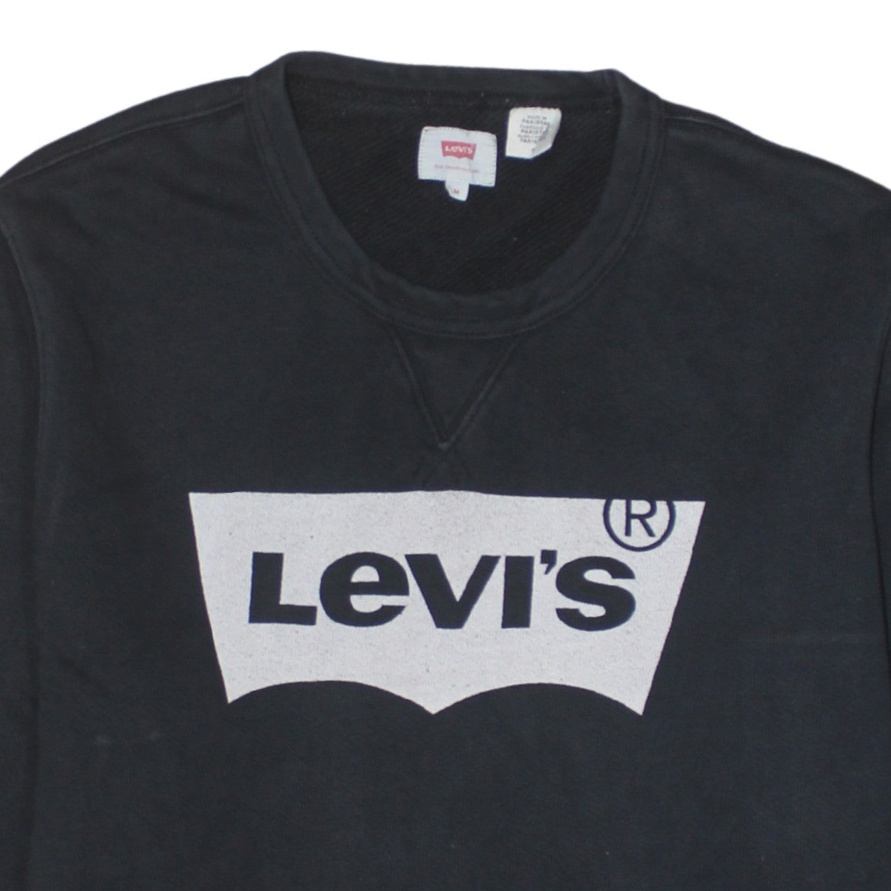 Levi's Men's Black Logo Crew Neck Pullover Sweatshirt Size M