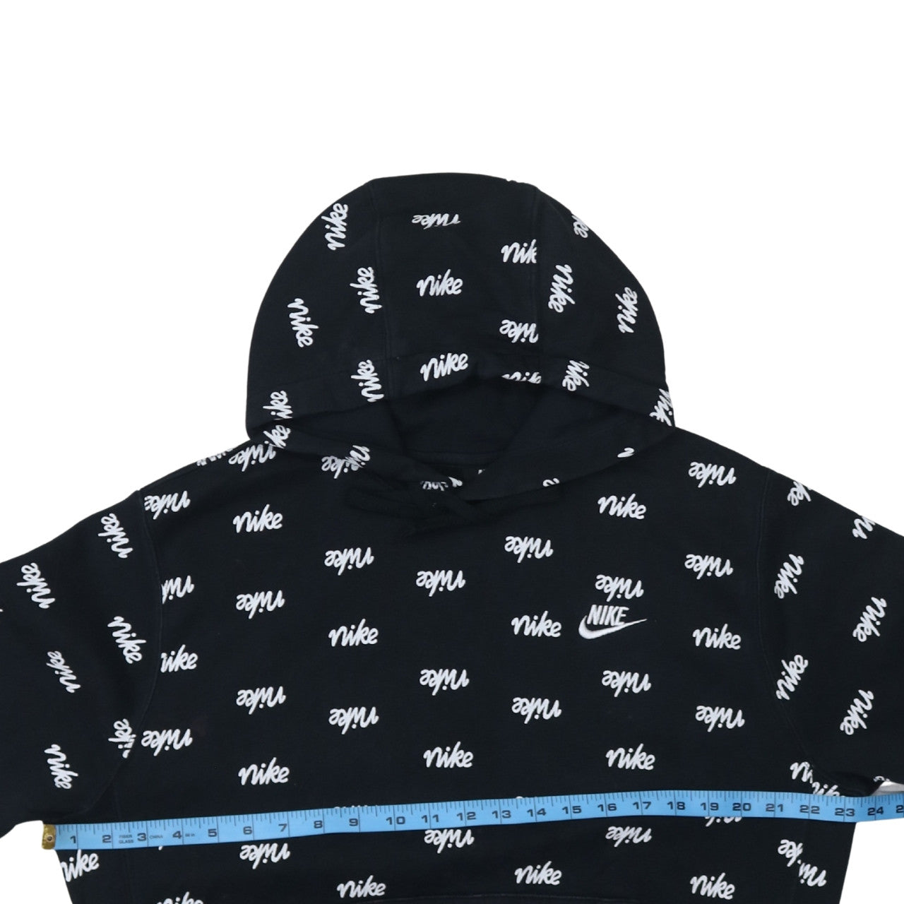 Nike Men's Black Logo Pullover Hoodie Size M Fleece Sweatshirt