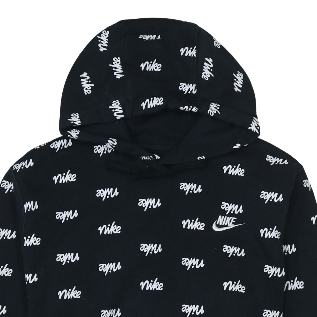 Nike Men's Black Logo Pullover Hoodie Size M Fleece Sweatshirt