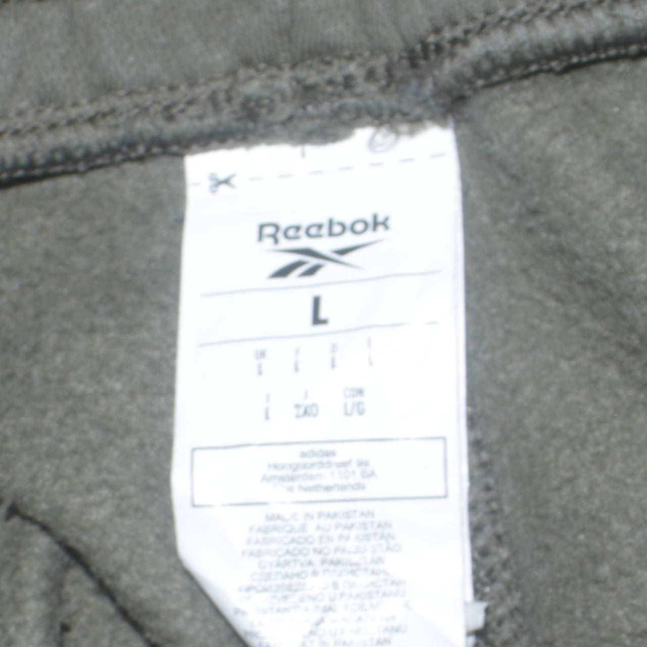 Reebok Men’s Green Jogger Sweatpants L Side Stripe Fleece Activewear