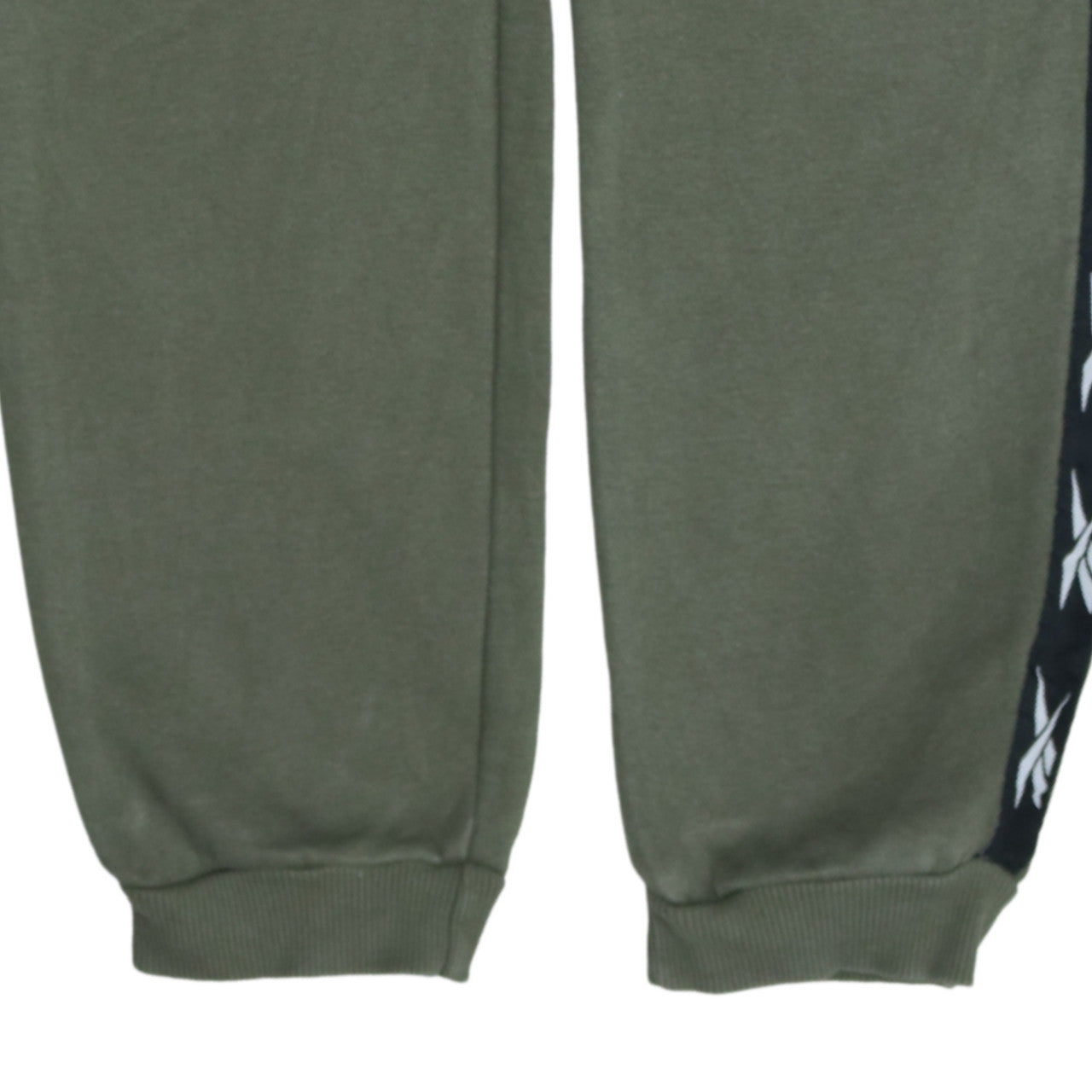 Reebok Men’s Green Jogger Sweatpants L Side Stripe Fleece Activewear