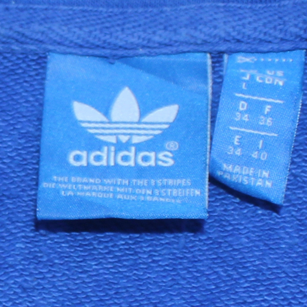 Adidas Women Blue Pullover Hoodie Large Cotton Casual Sportswear