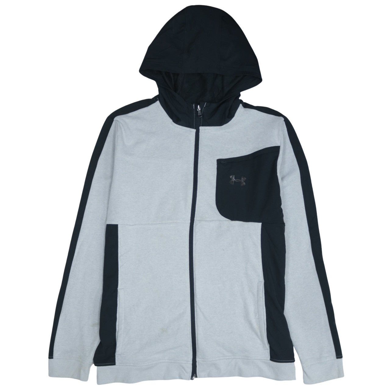 Under Armour Mens Grey XL Full Zip Hoodie Lightweight Sportswear