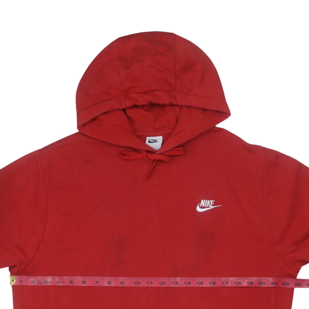 Nike Men’s Red Pullover Hoodie M Fleece Logo Sportswear