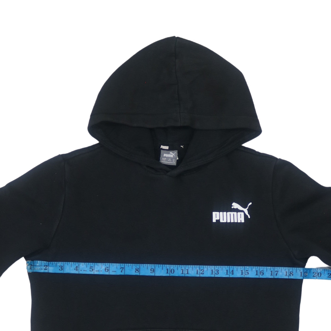 Puma Boys Black Pullover Hoodie 13-14 Years Classic Logo Fleece Sweatshirt