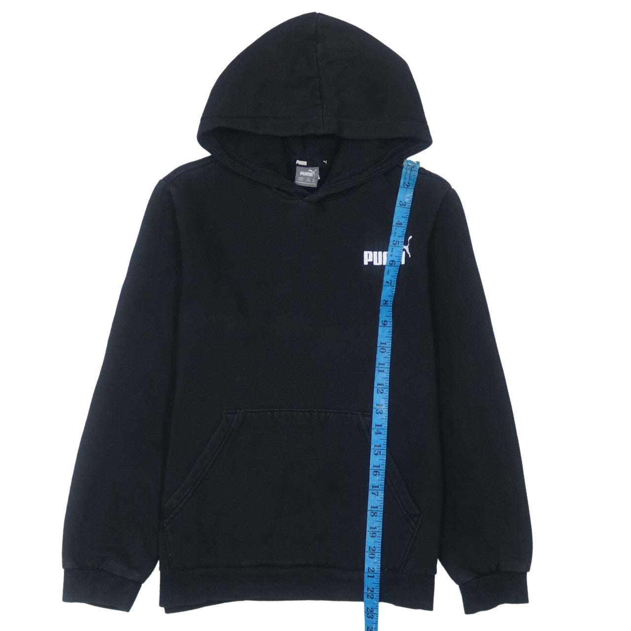 Puma Boys Black Pullover Hoodie 13-14 Years Classic Logo Fleece Sweatshirt