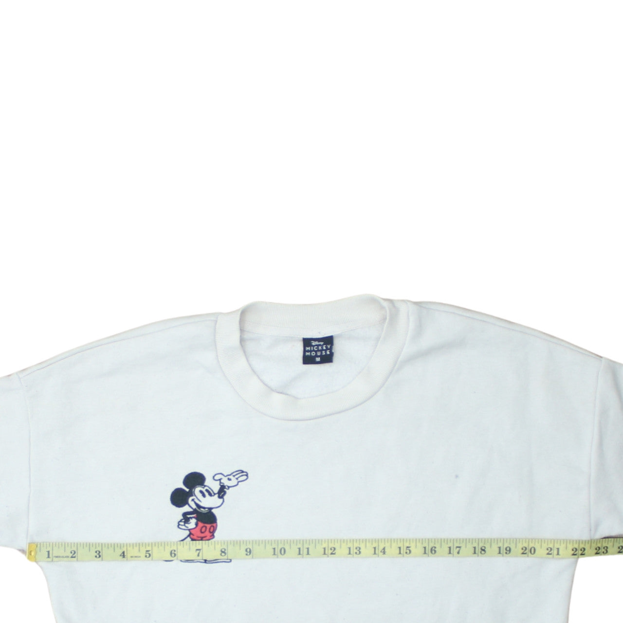 Disney Mickey Mouse White Sweatshirt Women UK 12-14 Pullover Cotton Blend