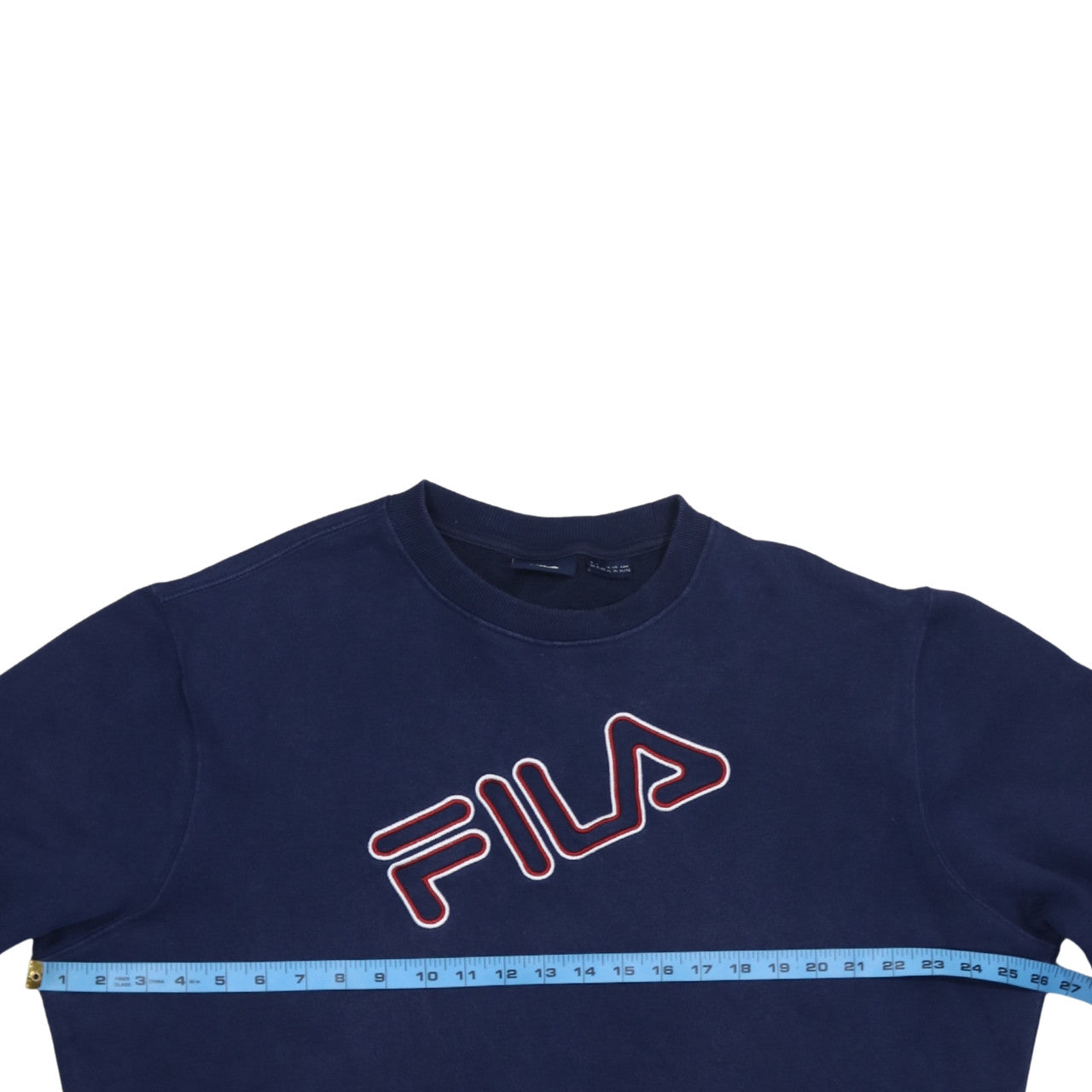 Fila Womens Navy Blue Crew Neck Logo Sweatshirt XL Cotton Blend