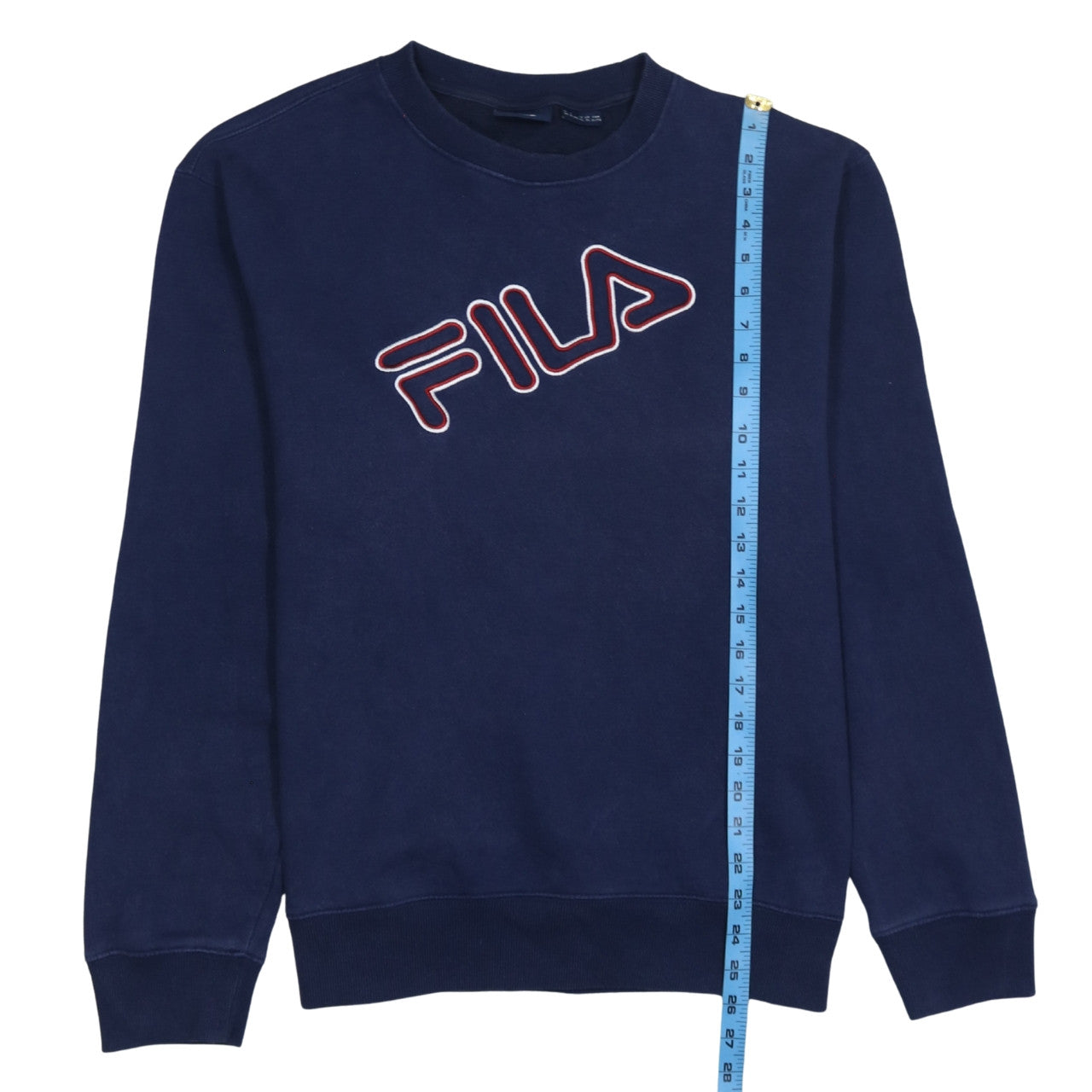 Fila Womens Navy Blue Crew Neck Logo Sweatshirt XL Cotton Blend