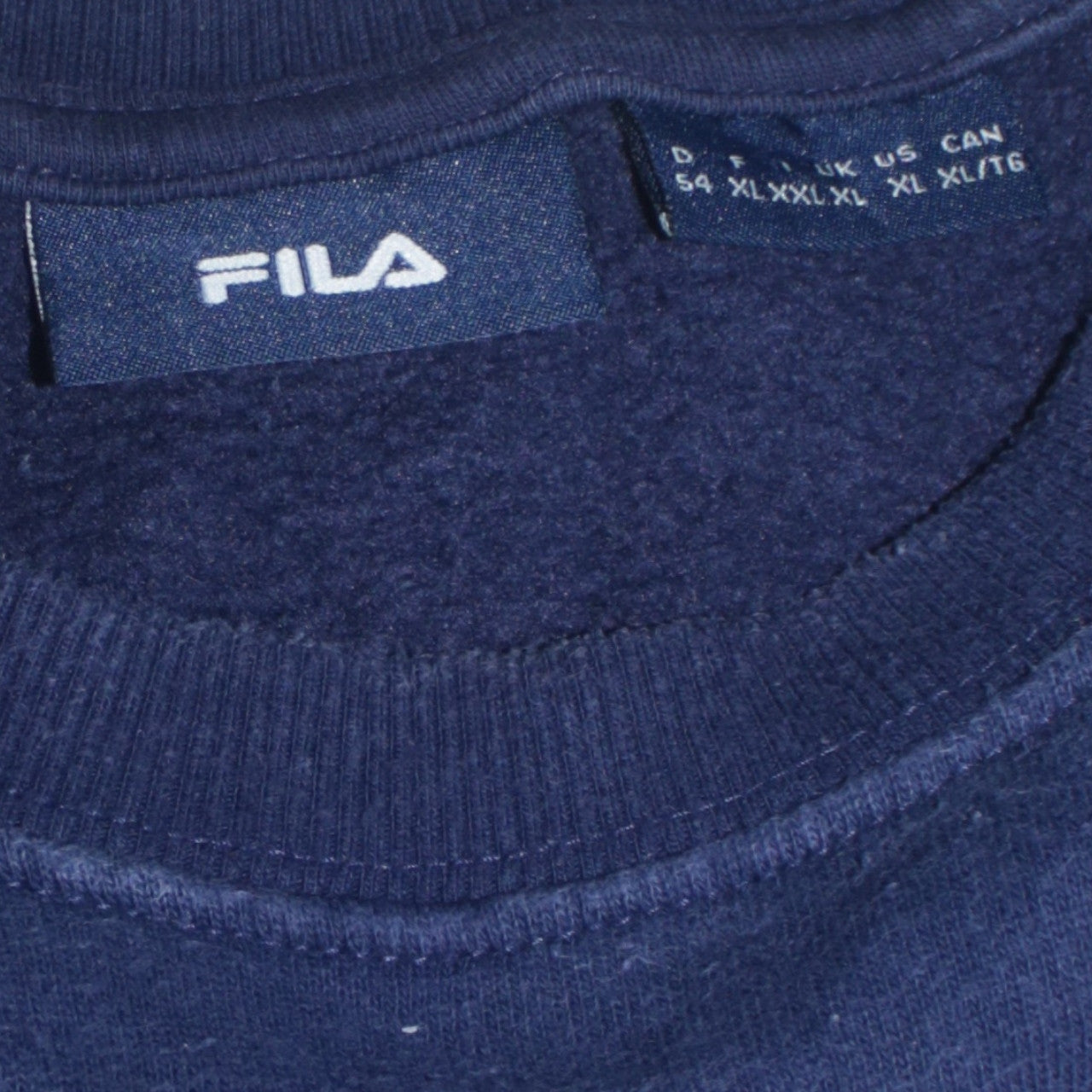 Fila Womens Navy Blue Crew Neck Logo Sweatshirt XL Cotton Blend