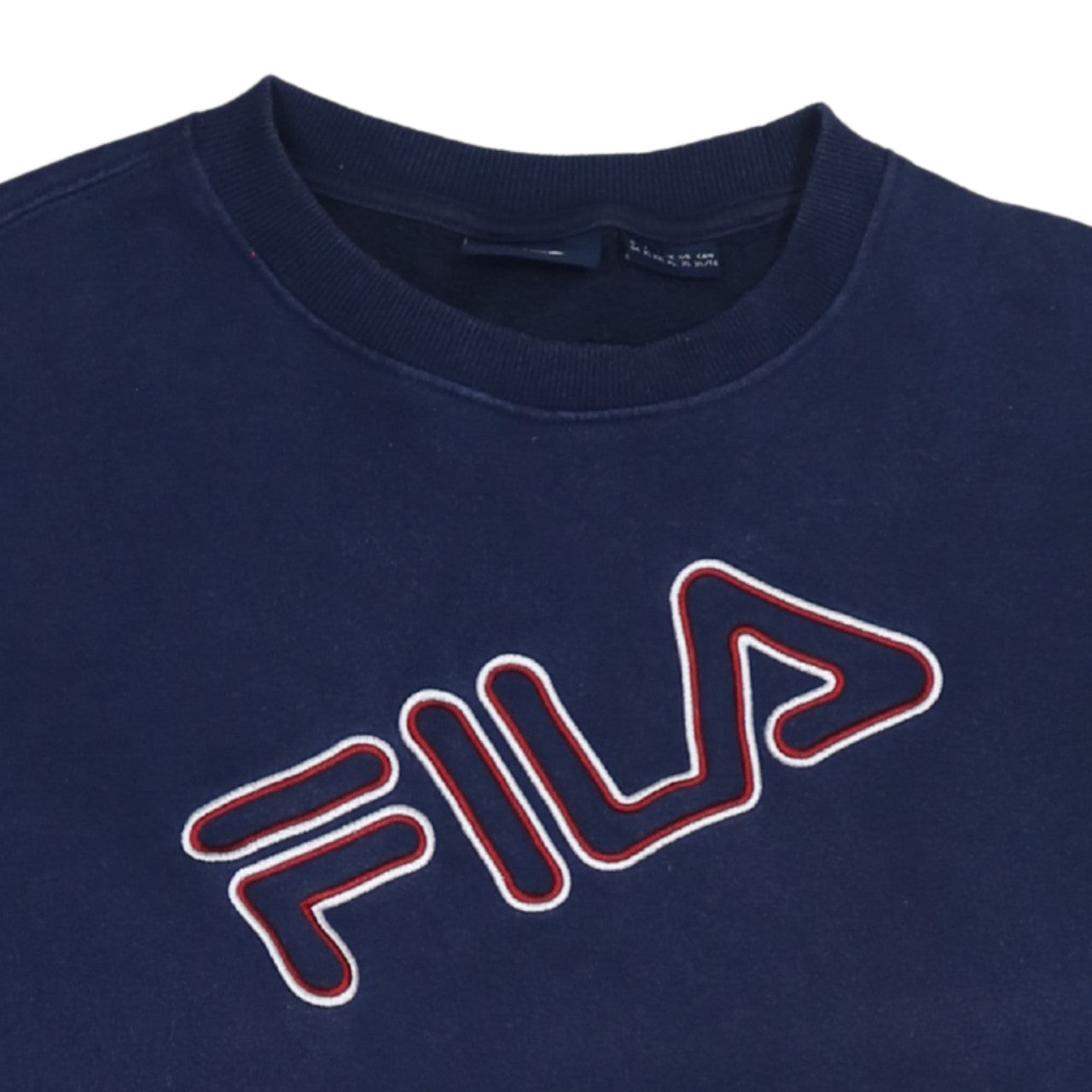 Fila Womens Navy Blue Crew Neck Logo Sweatshirt XL Cotton Blend