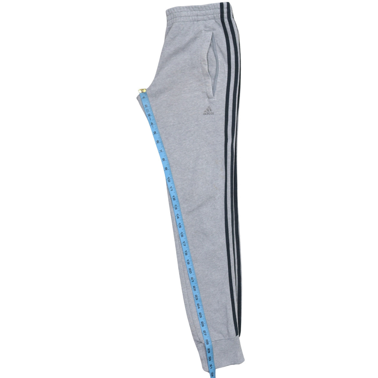 Adidas Men's Grey Jogger Sweatpants XS Tapered Fit Side Stripe