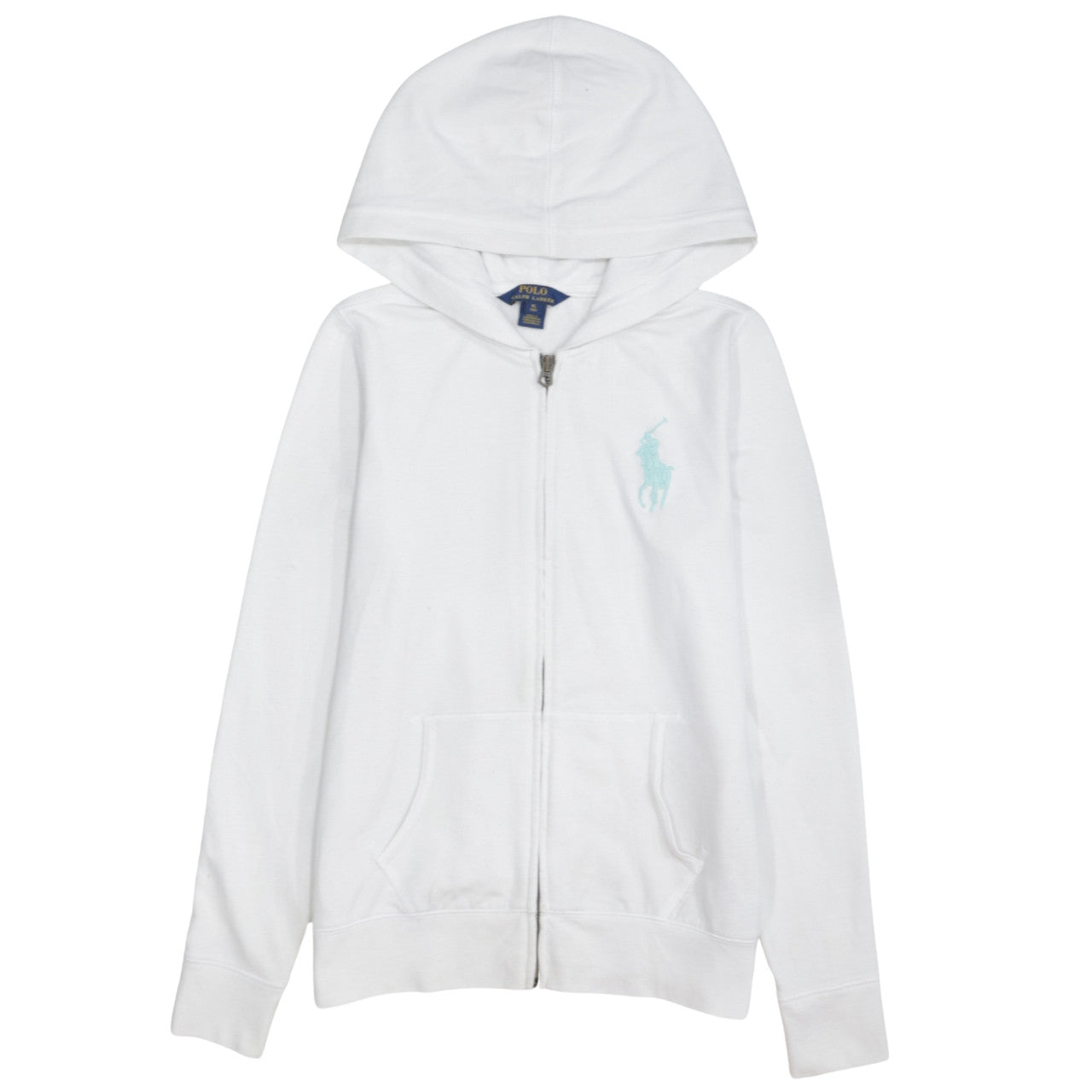 Ralph Lauren Womens White Full Zip Hoodie XL Cotton Casual