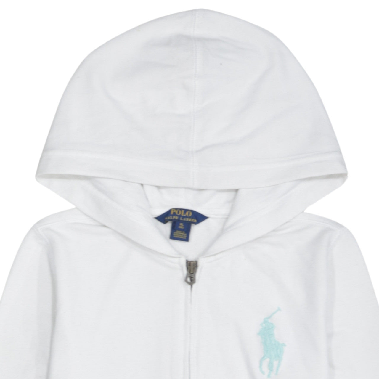 Ralph Lauren Womens White Full Zip Hoodie XL Cotton Casual