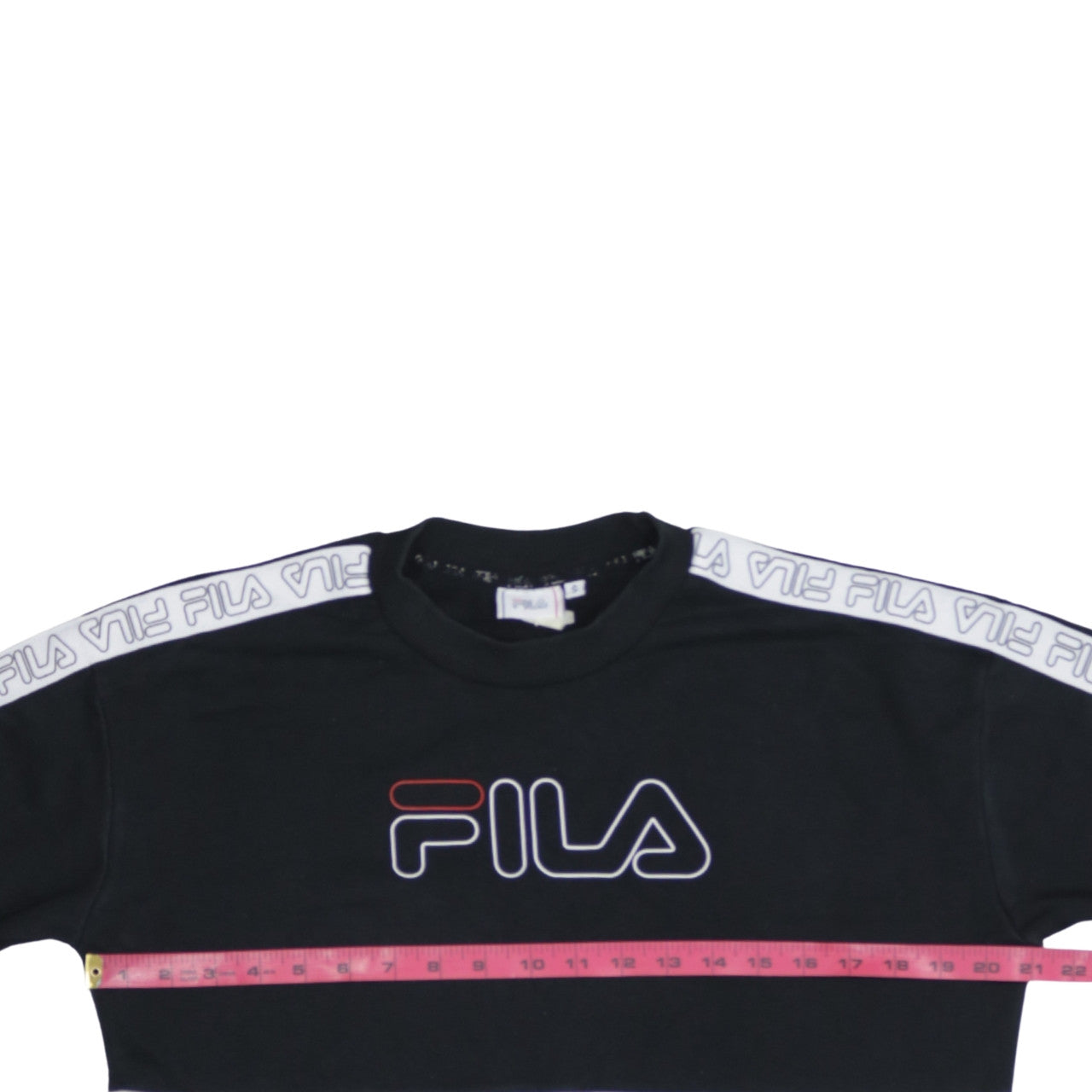 FILA Mens Black Small Crew Neck Logo Pullover Sweatshirt