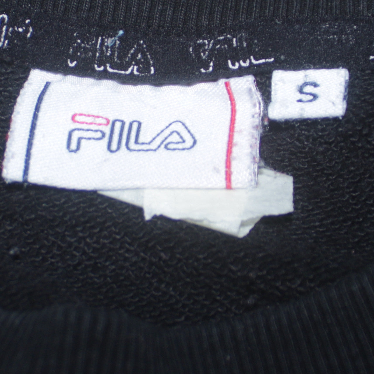 FILA Mens Black Small Crew Neck Logo Pullover Sweatshirt