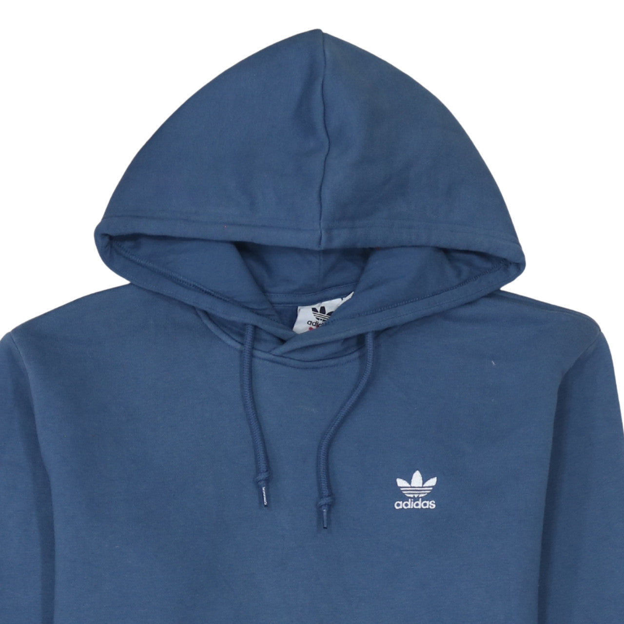 Adidas Mens Blue Pullover Hoodie Size M Logo Fleece Sweatshirt