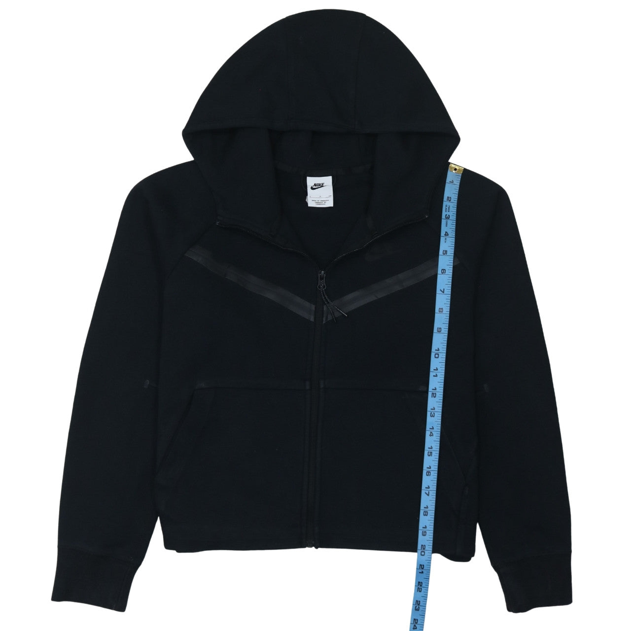 Nike Womens Black Full Zip Hoodie Small Cotton Blend Sportswear